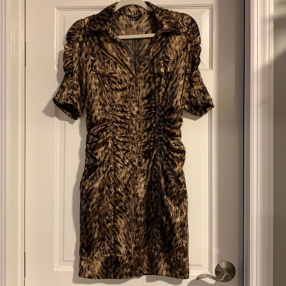 XOXO Satin Leopard Dress